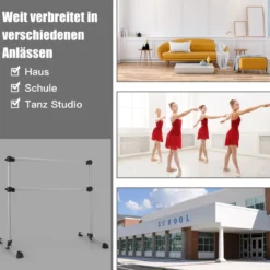 Ballettstange verstellbare freistehende tragbare Fitness Ballettstange Silber