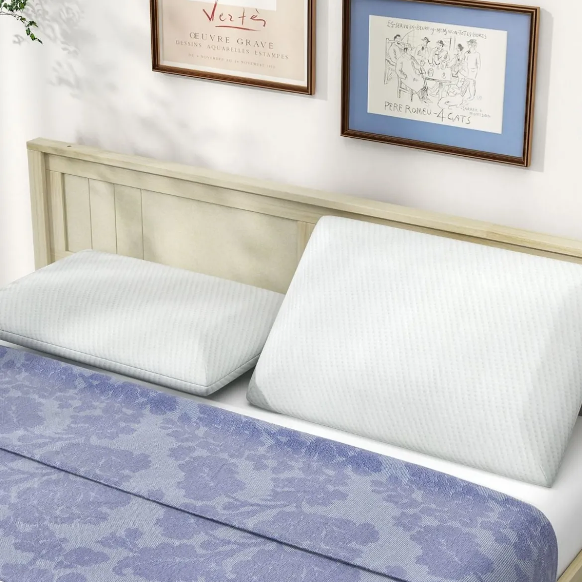 Bambus-Aktivkohle Kopfkissen 2er Set 40 x 60 cm Schlafkissen für schmerzlindernden Schlaf Weiß