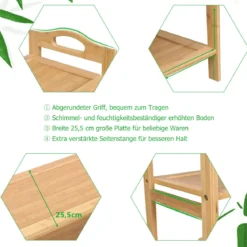 Bambus Schuhregal mit 5 Ebenen Schuhablage für 15 Paar Schuhe Schuhständer Schuh-Organizer