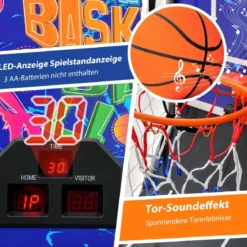 Basketballautomat Klappbares Basketball-Arcade-Spiel mit 2 Körben Blau