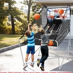 Basketballautomat Klappbares Basketball-Arcade-Spiel mit 2 Körben Weiß