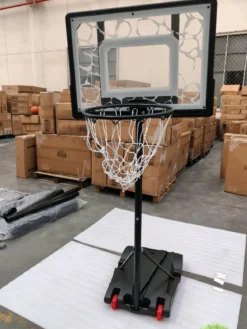 Basketballkorb 164–193cm Höhenverstellbar Basketballständer mit LED-Lichterkette Befüllbarem Standfuß
