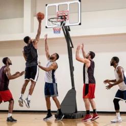Basketballkorb mit Rollen 150-305 cm Höhenverstellbarer Basketballständer mit PC-Rückwand