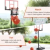 Basketball-Rücklaufaufsatz mit 4 Werkzeuglosen & Abnehmbaren Haken 360° Drehbarer Basketball-Rebounder