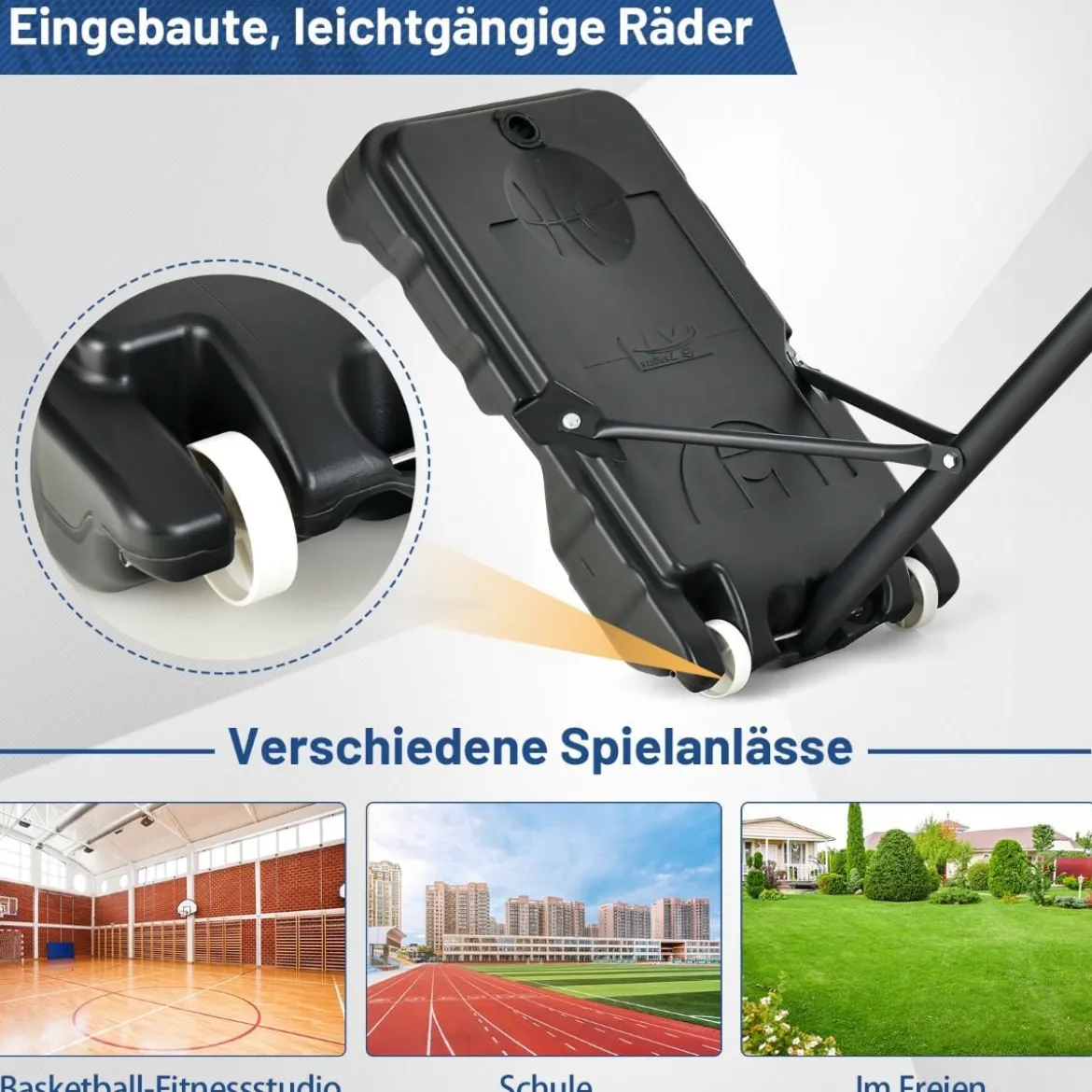 Basketballständer 90/158-210 cm höhenverstellbar Basketballkorb mit Ständer wetterbeständig Indoor Outdoor