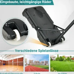 Basketballständer 90/158-210 cm höhenverstellbar Basketballkorb mit Ständer wetterbeständig Indoor Outdoor