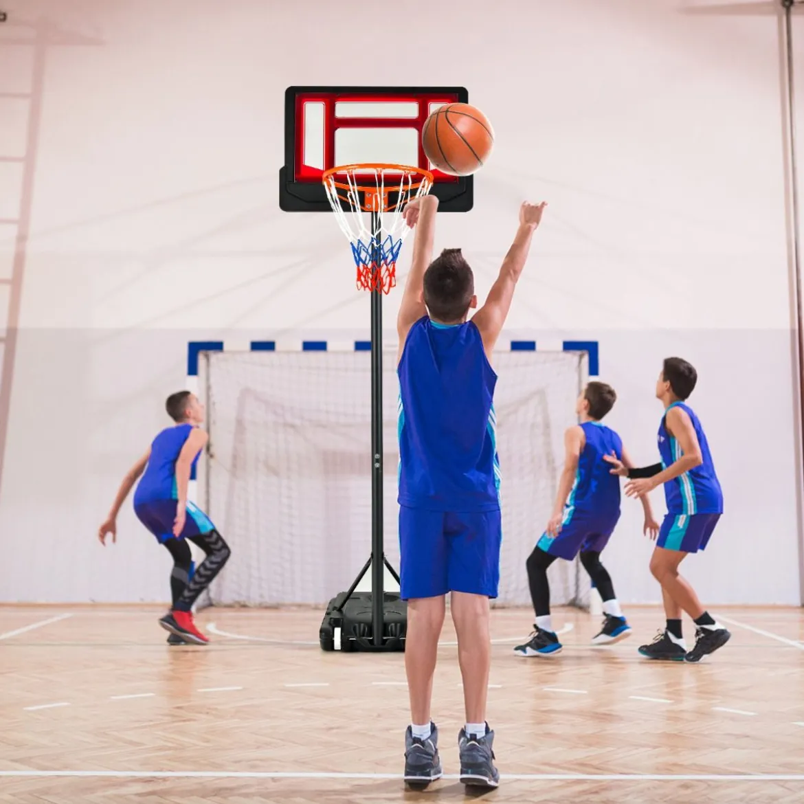 Basketballständer 90/158-210 cm höhenverstellbar Basketballkorb mit Ständer wetterbeständig Indoor Outdoor