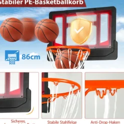 Basketballständer 90/158-210 cm höhenverstellbar Basketballkorb mit Ständer wetterbeständig Indoor Outdoor
