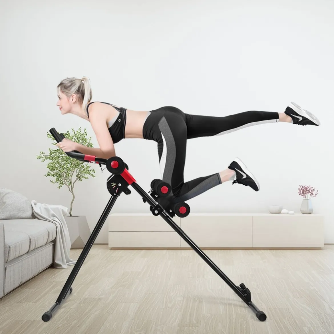 Bauchtrainer Rückentrainer AB Bauchmuskeltrainer klappbar Heimtrainer mit LCD-Display