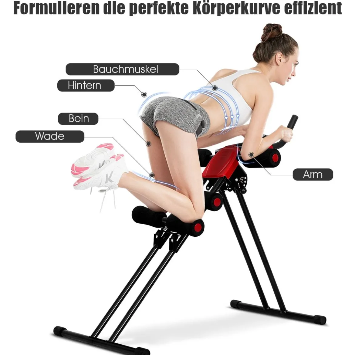Bauchtrainer Rückentrainer AB Bauchmuskeltrainer klappbar Heimtrainer mit LCD-Display