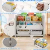 Bücherregal Kinder im Automotiv Kinderregal mit 4 Ebenen & 2 Aufbewahrungsboxen Spielzeugschrank Spielzeug-Organizer 108 x 35 x 63,5 cm