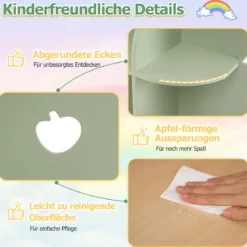 Bücherregal Kinder Kinderregal mit 8 Offenen Fächern Spielzeugregal in Baumform mit Apfelmotiv