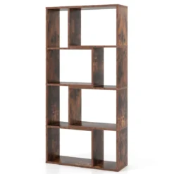 Bücherregal mit 4 Ebenen Standregal mit 8 Fächern Würfelregal Regal 60 x 20 x 120 cm