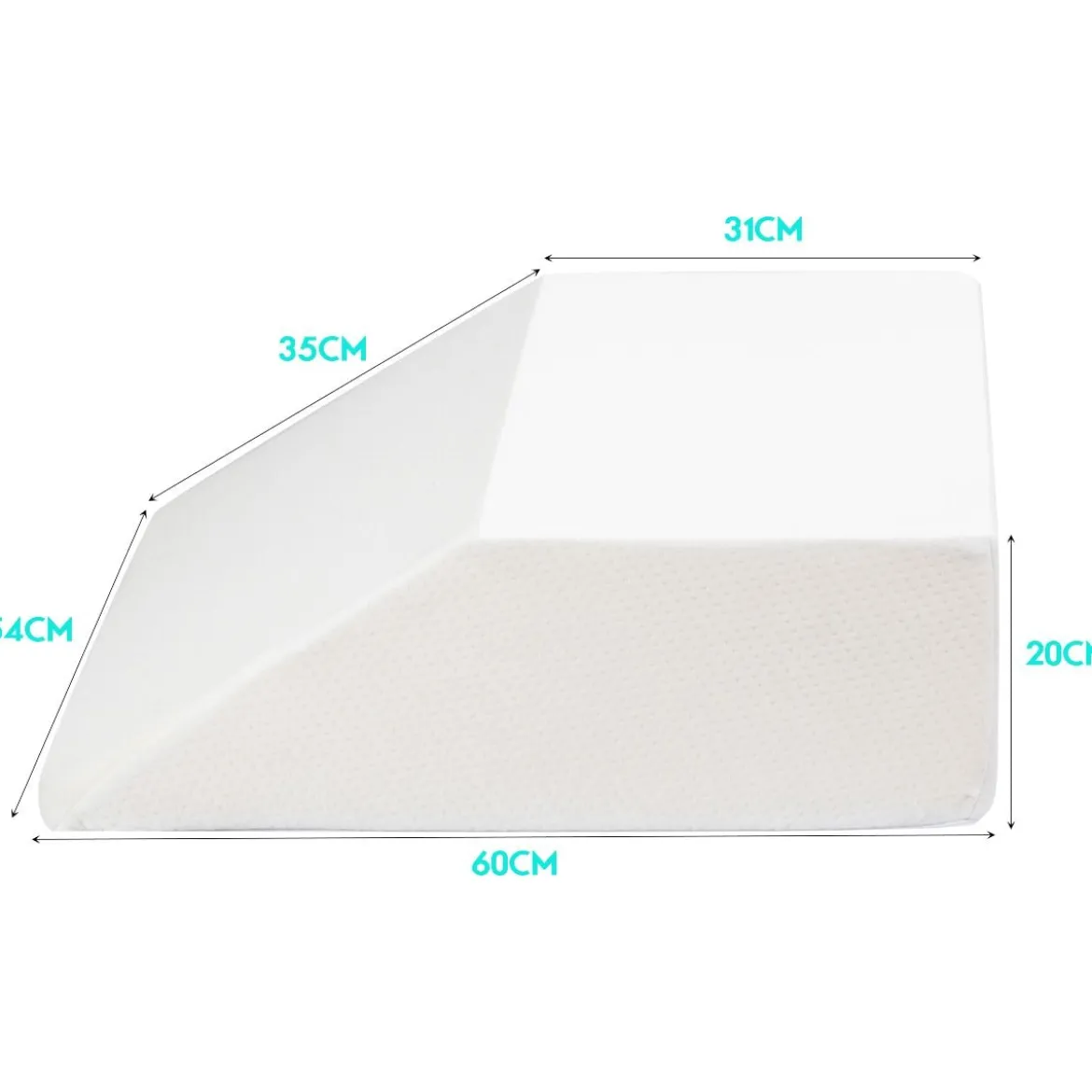 Bein-Kissen Beinruhekissen Beinhochlagerungskissen mit waschbarem Bezug Weiß 60 x 54 x 20 cm