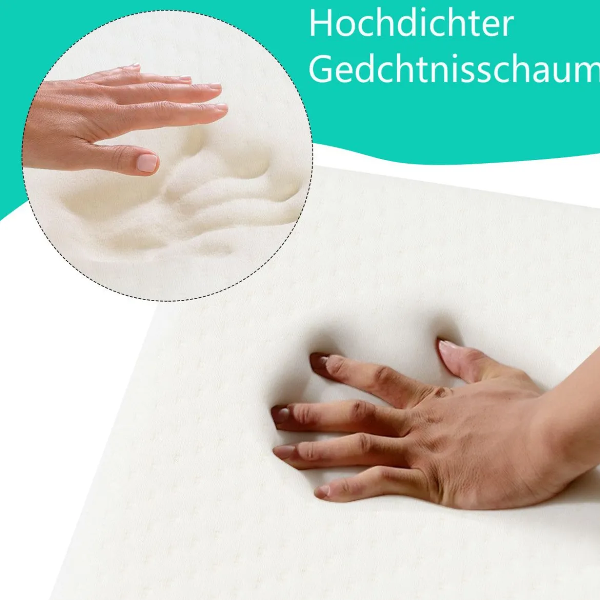 Bein-Kissen Beinruhekissen Beinhochlagerungskissen mit waschbarem Bezug Weiß 60 x 54 x 20 cm