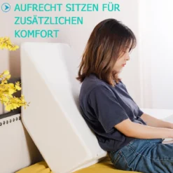 Bein-Kissen Beinruhekissen Beinhochlagerungskissen mit waschbarem Bezug Weiß 60 x 54 x 20 cm
