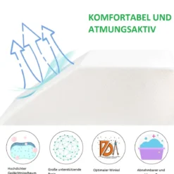 Bein-Kissen Beinruhekissen Beinhochlagerungskissen mit waschbarem Bezug Weiß 60 x 54 x 20 cm
