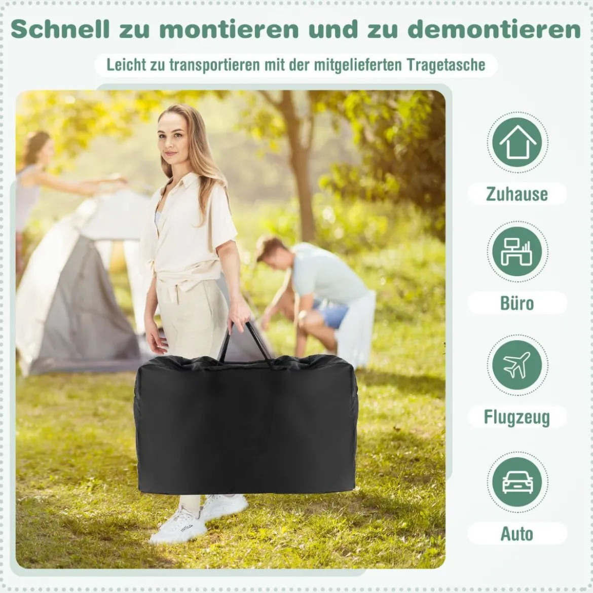 Beistellbett für Babys zusammenklappbares tragbares Babybett Dunkelgrau