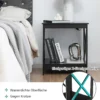 Beistelltisch 2-Stufiger Moderner Kaffeetisch Boden-Couchtisch mit X-förmigem Design Braun