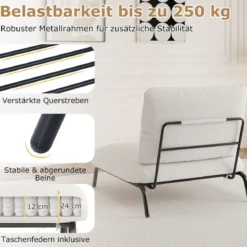 Übergroßer Akzentstuhl mit Extra Breitem & Tiefem Sitz Polsterstuhl Belastbar bis 250 kg Beige
