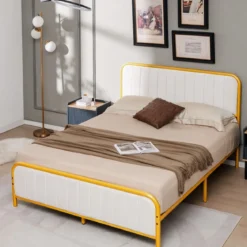 Überzogenes Doppelbett mit gepolstertem Kopfteil geräuschfreie Matratzen-Grundlage