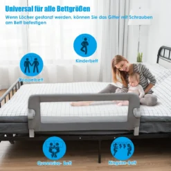 Bettgitter für Kleinkinder klappbares Sicherheitsgitter 105 x 40,5 x 42 cm Dunkelgrau