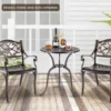 Bistrotisch aus Aluminiumguss wetterfester Balkontisch mit Schirmloch 61 x 61 x 71 cm Kupferrot