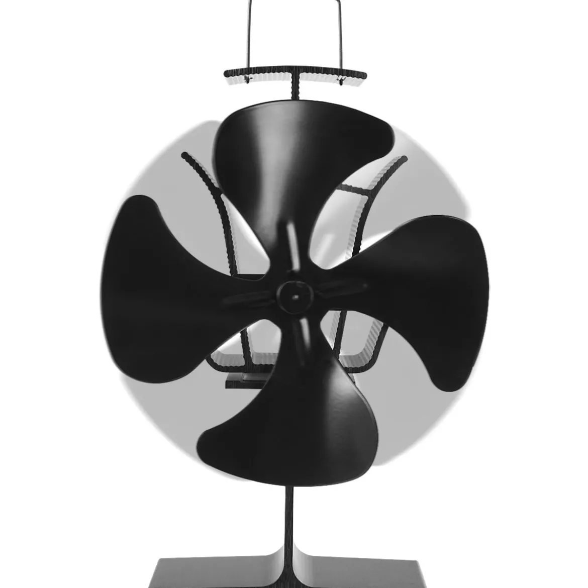 4 Blätter Schwarz Ofenventilator Kaminlüfter Ventilator mit USB
