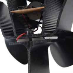 4 Blätter Schwarz Ofenventilator Kaminlüfter Ventilator mit USB