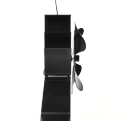 4 Blätter Schwarz Ofenventilator Kaminlüfter Ventilator mit USB