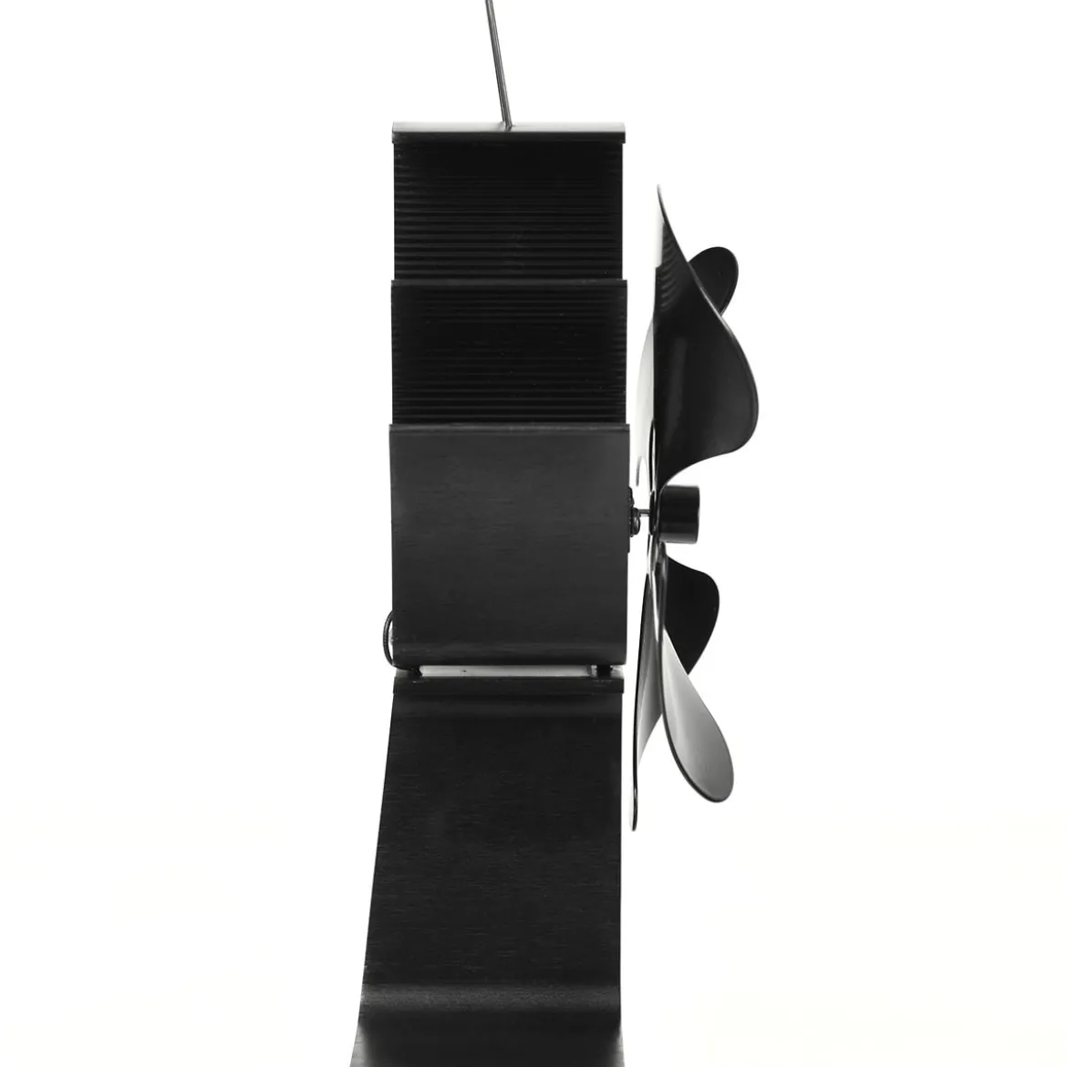4 Blätter Schwarz Ofenventilator Kaminlüfter Ventilator mit USB