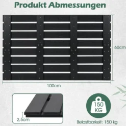 Bodenelement für Solardusche WPC + 35L Solardusche mit Handbrause inkl. Abdeckung Set