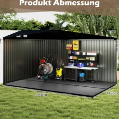 Bodenplatte für Geräteschuppen 343 cm x 215 cm Gartenhaus-Fundament mit rutschfester Oberfläche