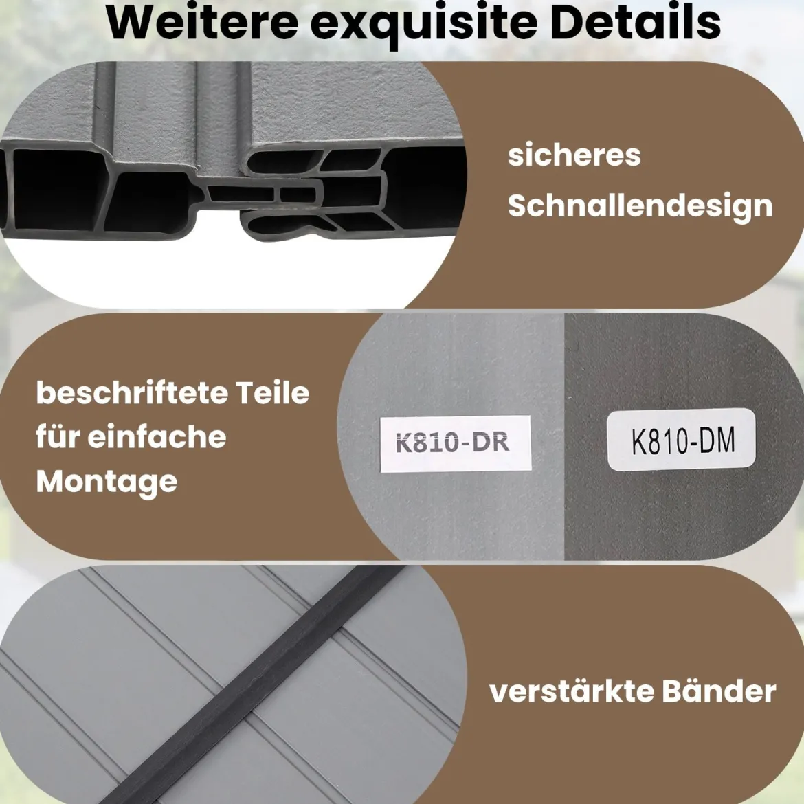 Bodenplatte für Geräteschuppen 343 cm x 215 cm Gartenhaus-Fundament mit rutschfester Oberfläche