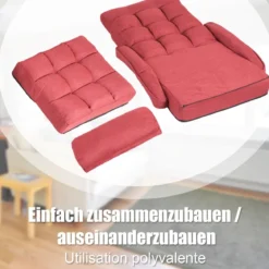 Bodenstuhl mit Schlaffunktion & Verstellbarer Rückenlehne Gepolstertes Bodensofa Klappsofa