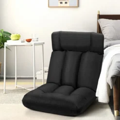 Bodenstuhl Tatami Schlafsessel Bodensessel Relaxsessel Sofastuhl Liegenfunktion Schwarz