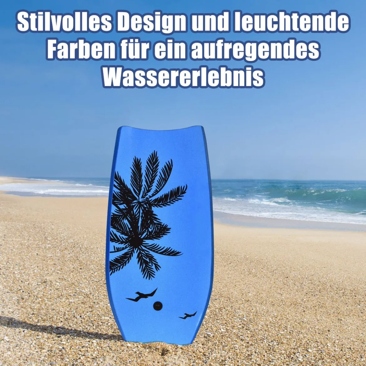 Bodyboard leichtgewichtig Schwimmbrett für den Strand für Kinder & Erwachsene 106cm Blau