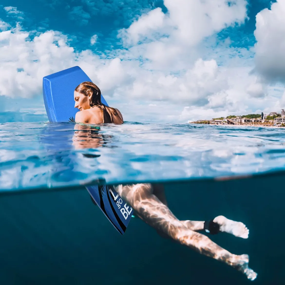 Bodyboard leichtgewichtig Schwimmbrett für den Strand für Kinder & Erwachsene 106cm Blau