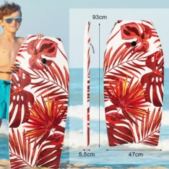 Bodyboard Schwimmbrett Schwimmboard leichtes Surfbrett 93 x 47 x 5,5 cm Rot