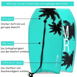 Bodyboard Schwimmbrett Schwimmboard Surfbrett Kinder 83 x 47 x 5,5 cm Grün
