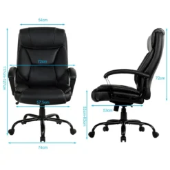 Bürostuhl Chefsessel Höhenverstellbarer Computerstuhl 360 ° drehbar belastbar bis 220kg