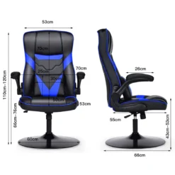 Bürostuhl höhenverstellbar Gaming Stuhl Racing Stuhl Arbeitsstuhl Computerstuhl Blau