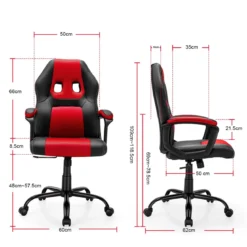Bürostuhl mit höhenverstellbarem Sitz PC Gaming-Stuhl Ergonomisch Rot