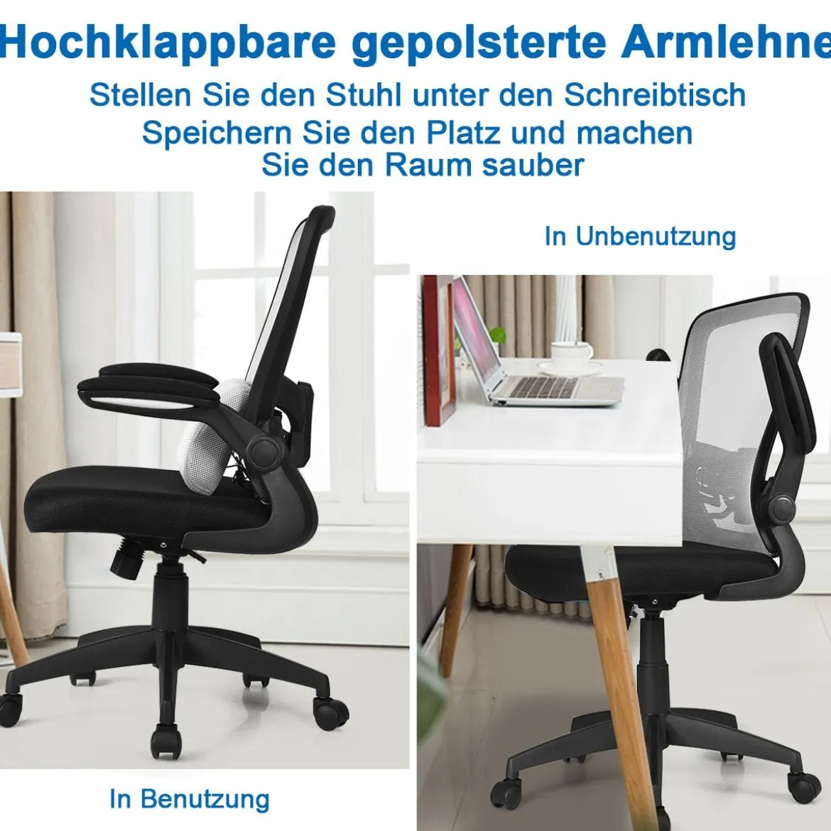 Bürostuhl mit Massagefunktion Ergonomischer Schreibtischstuhl Lendenwirbelstütze Drehstuhl mit hoher Rückenlehne höhenverstellbar Grau