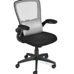 Bürostuhl mit Massagefunktion Ergonomischer Schreibtischstuhl Lendenwirbelstütze Drehstuhl mit hoher Rückenlehne höhenverstellbar Grau