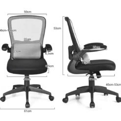 Bürostuhl mit Massagefunktion Ergonomischer Schreibtischstuhl Lendenwirbelstütze Drehstuhl mit hoher Rückenlehne höhenverstellbar Grau