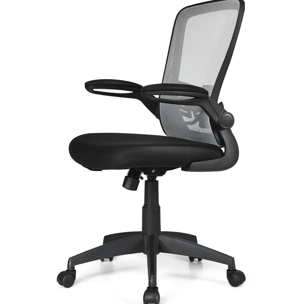 Bürostuhl mit Massagefunktion Ergonomischer Schreibtischstuhl Lendenwirbelstütze Drehstuhl mit hoher Rückenlehne höhenverstellbar Grau