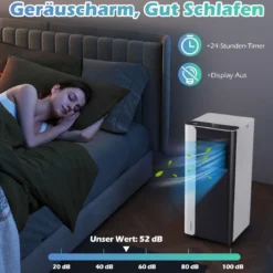 7000BTU mobile Klimaanlage 3-in-1 Kühlgerät mit Ventilator & Luftentfeuchter für Räume bis zu 28㎡ Schwarz
