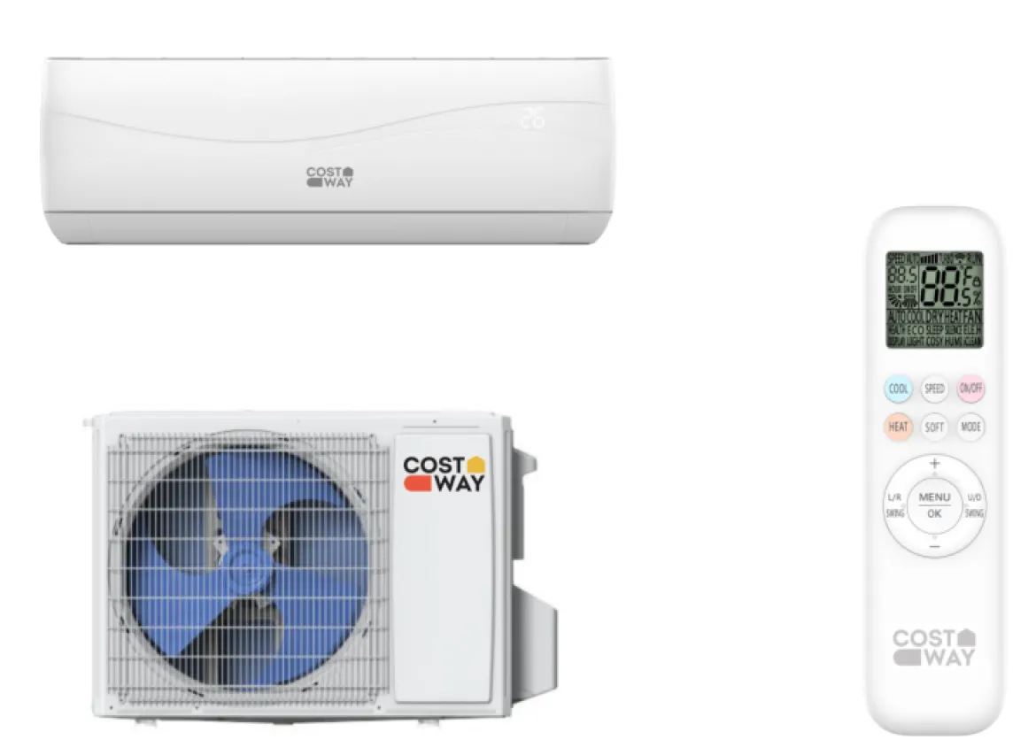 24000BTU Split Klimaanlage Klimageräte mit Heizfunktion Kältemittel R32 & Kupferleitung Weiß
