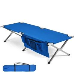 Campingbett Feldbett Klappbett Liege Bett Campingliege bis 204 kg belastbar 190 x 73 x 42cm Blau